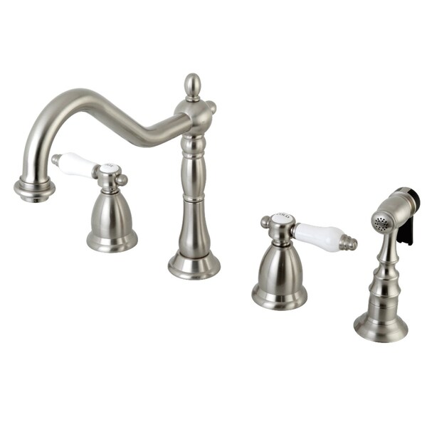 Kingston Brass KS1798BPLBS Widespread Kitchen Faucet, Brushed Nickel KS1798BPLBS - main